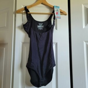 Assets By SPANX Shapewear Bodysuit Shaping Tank Black Open Bust Shaper Size S